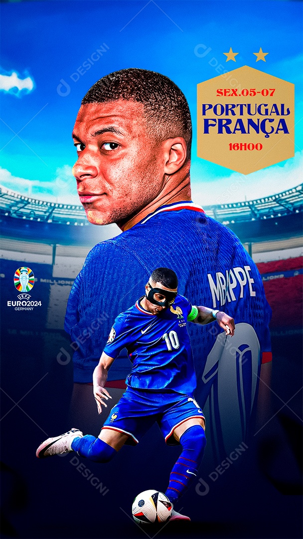 Flyer Matchday Mbappe França Social Media PSD Editável