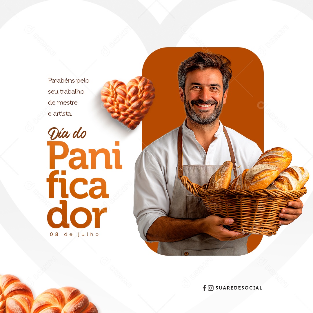 Dia do Panificador 08 de Julho Social Media PSD Editável