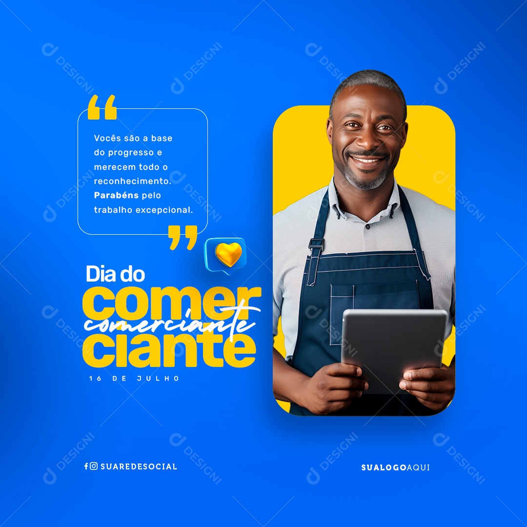 Dia Do Comerciante 16 De Julho Social Media PSD Editável
