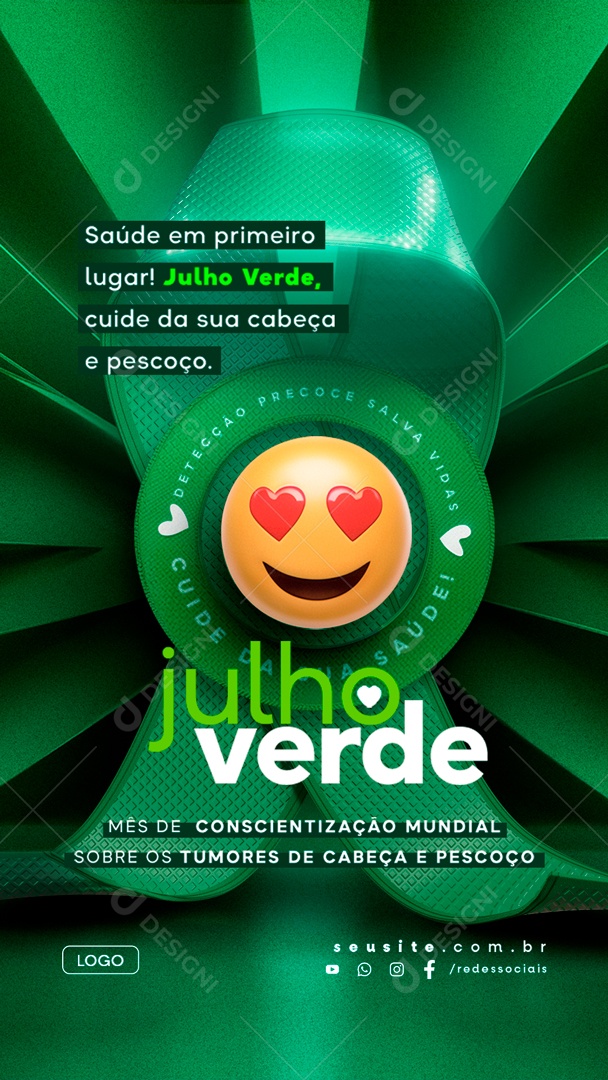 Story Julho Verde Detecção Precoce Salva Social Media PSD Editável