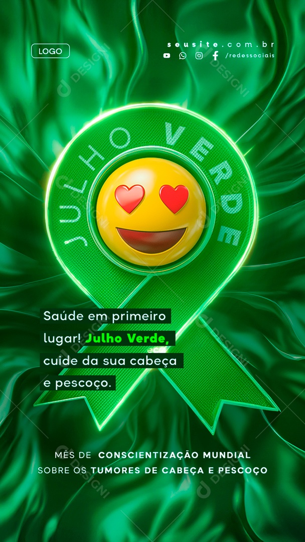 Story Julho Verde Saúde em Primeiro Lugar Social Media PSD Editável