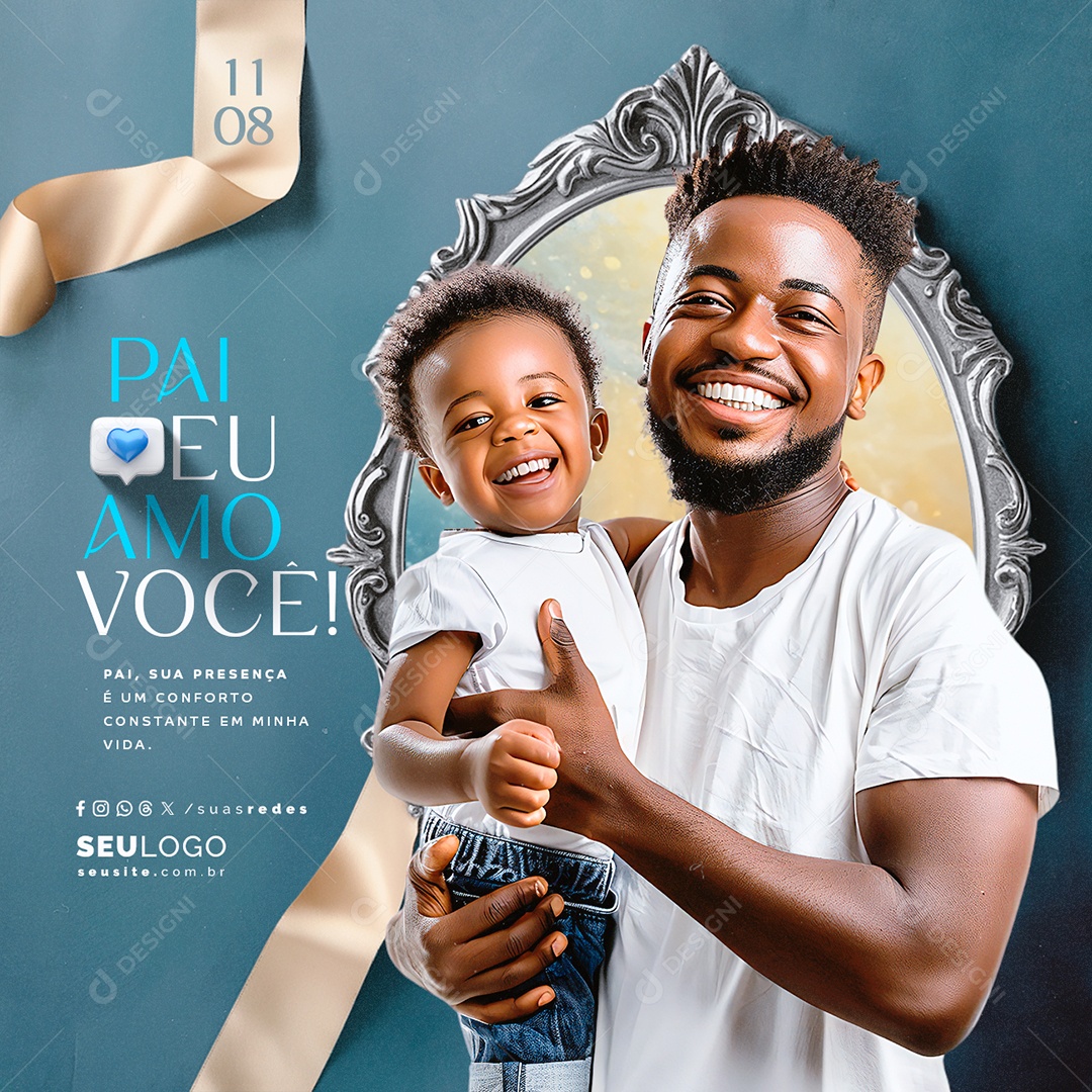 Social Media Dia Dos Pais 11 de Agosto PSD Editável