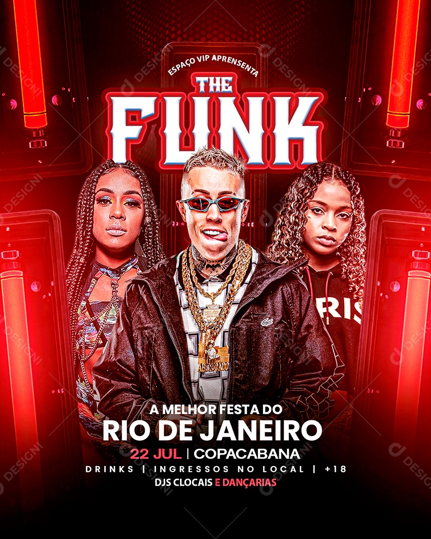 Flyer de Eventos e Festa Funk Revoada e Pancadão Social Media PSD Editável