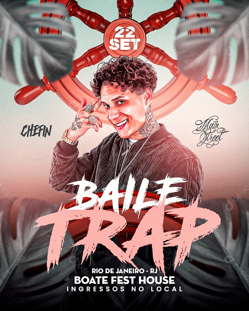 Flyer para Eventos Funk na Praia Social Media PSD Editável