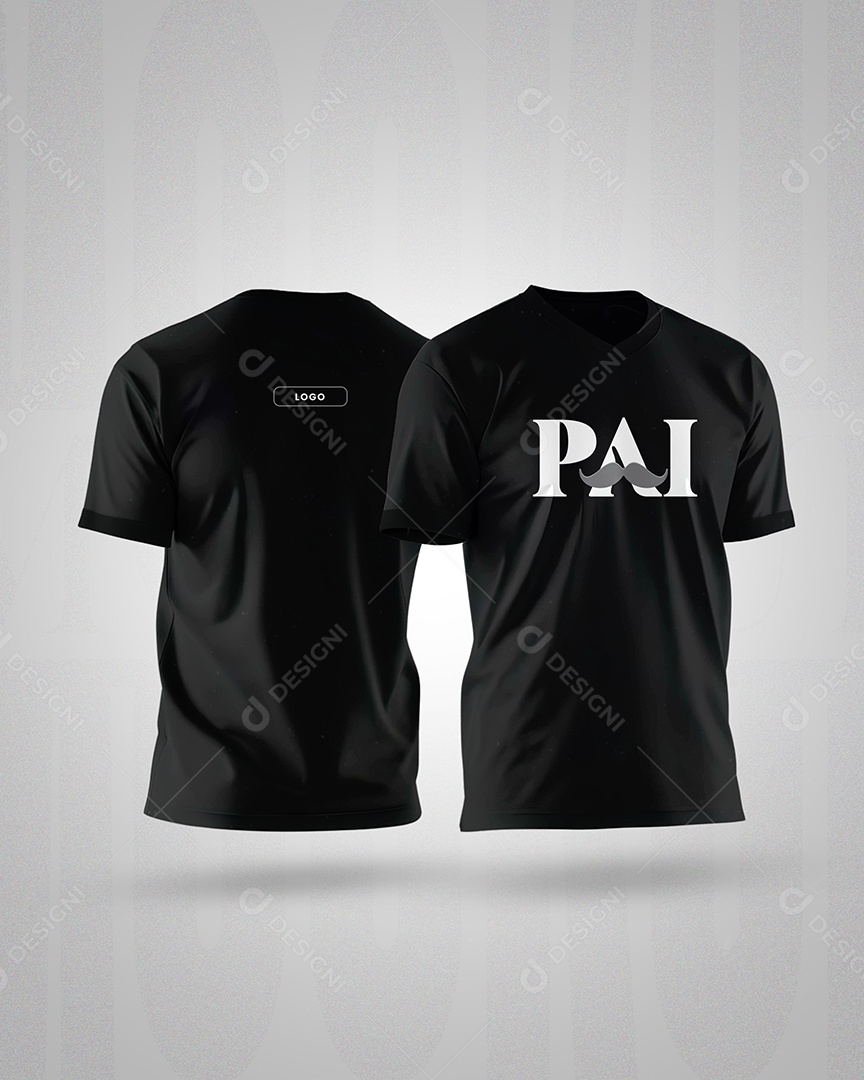 Mockup de Camisa Preta T-Shirt Dia dos Pais PSD Editável