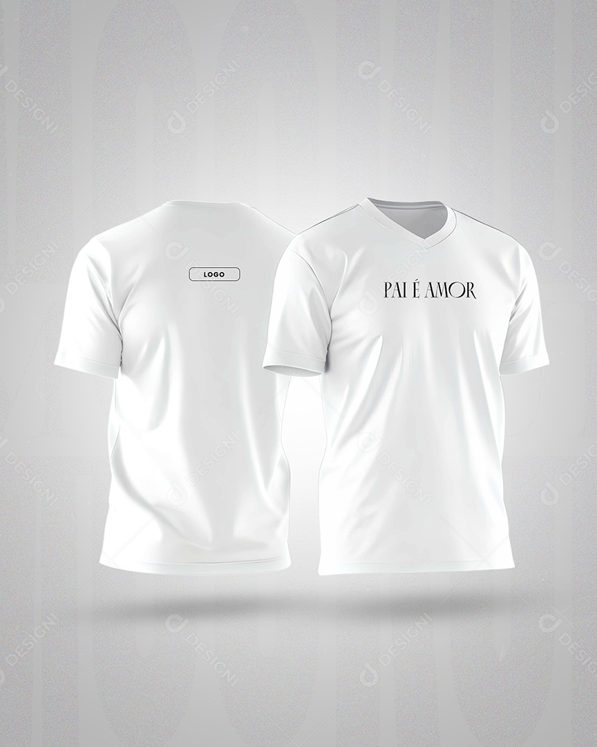 Mockup de Camiseta Branco Dia dos Pais PSD Editável
