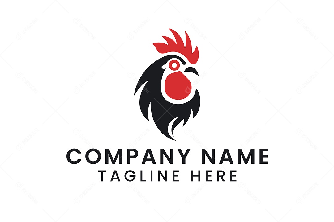 Modelo de Logo de Galo PNG + AI Editável