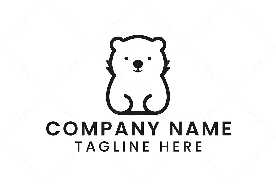 Modelo de Logo de Urso PNG + AI Editável