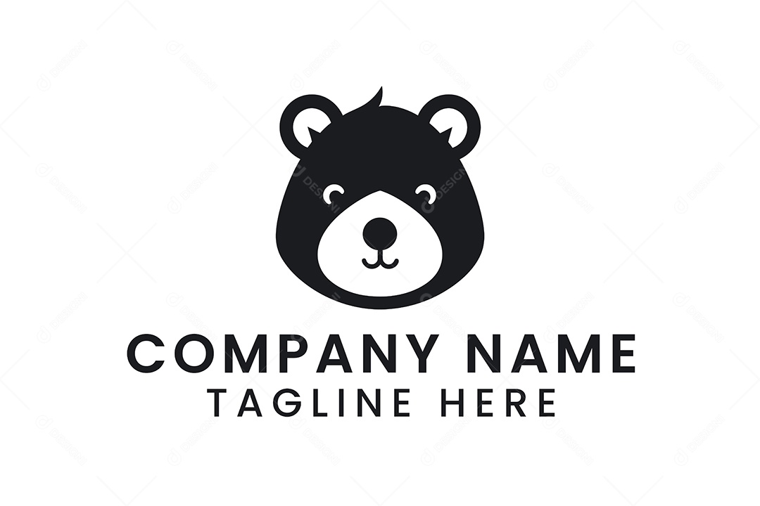 Modelo de Logo de Urso PNG + AI Editável