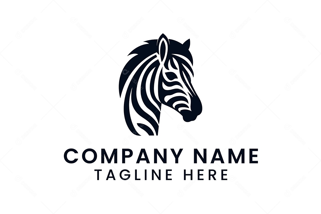 Modelo de Logo de Zebra PNG + AI Editável