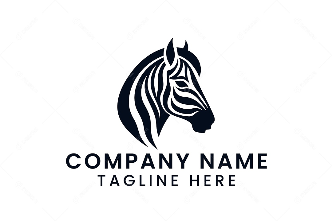 Modelo de Logo de Zebra PNG + AI Editável
