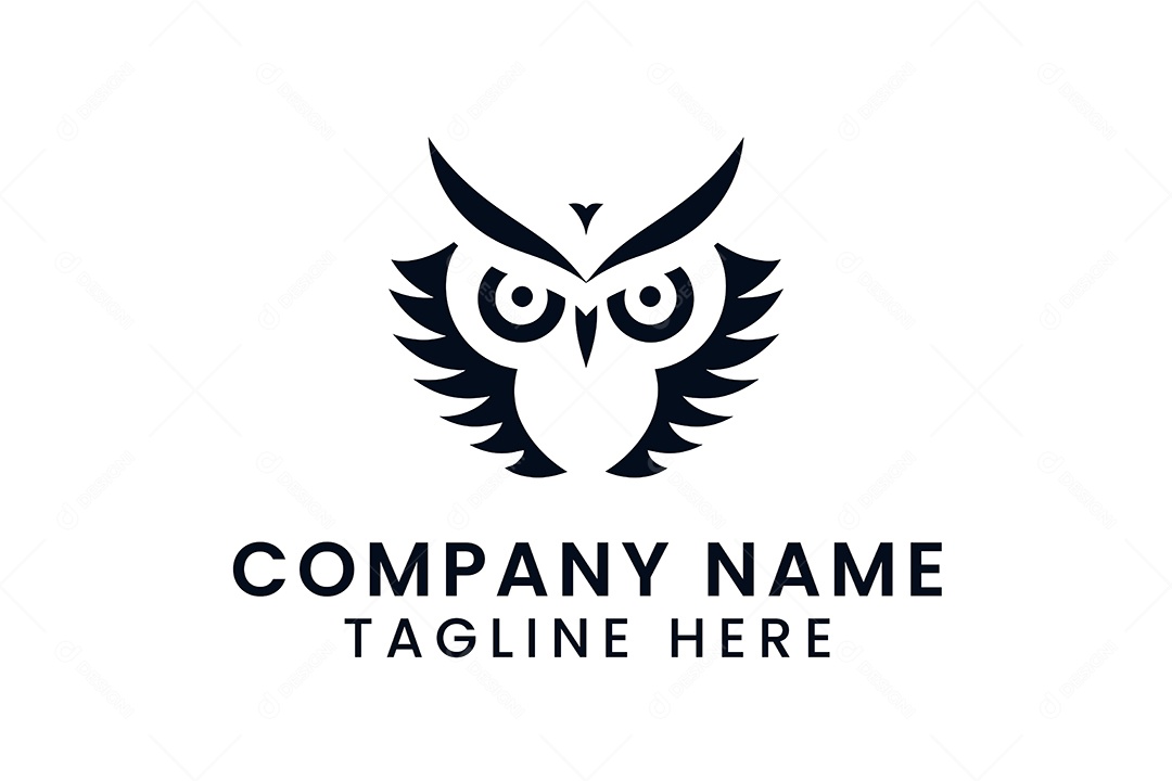 Modelo de Logo de Coruja PNG + AI Editável