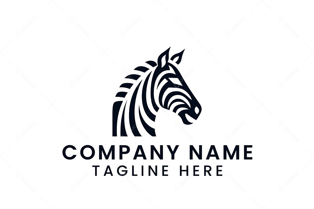 Modelo de Logo de Zebra PNG + AI Editável