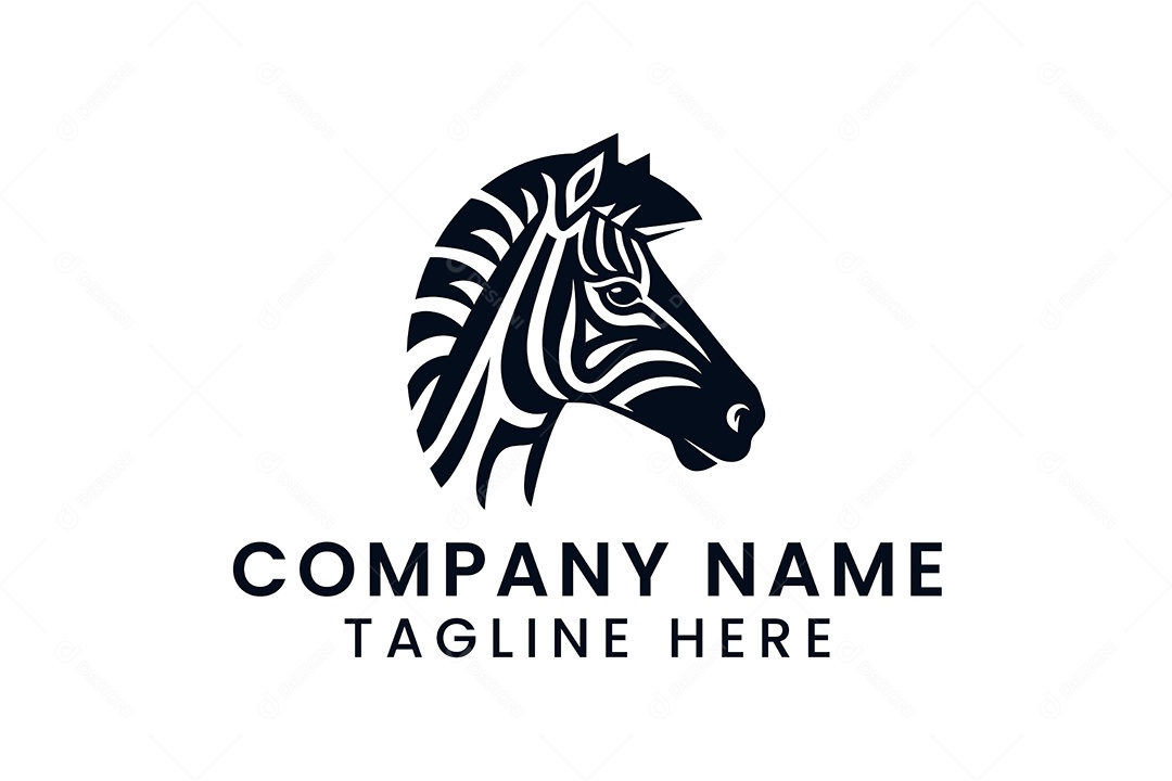 Modelo de Logo de Zebra PNG + AI Editável