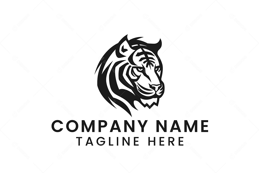 Modelo de Logo de Tigre PNG + AI Editável