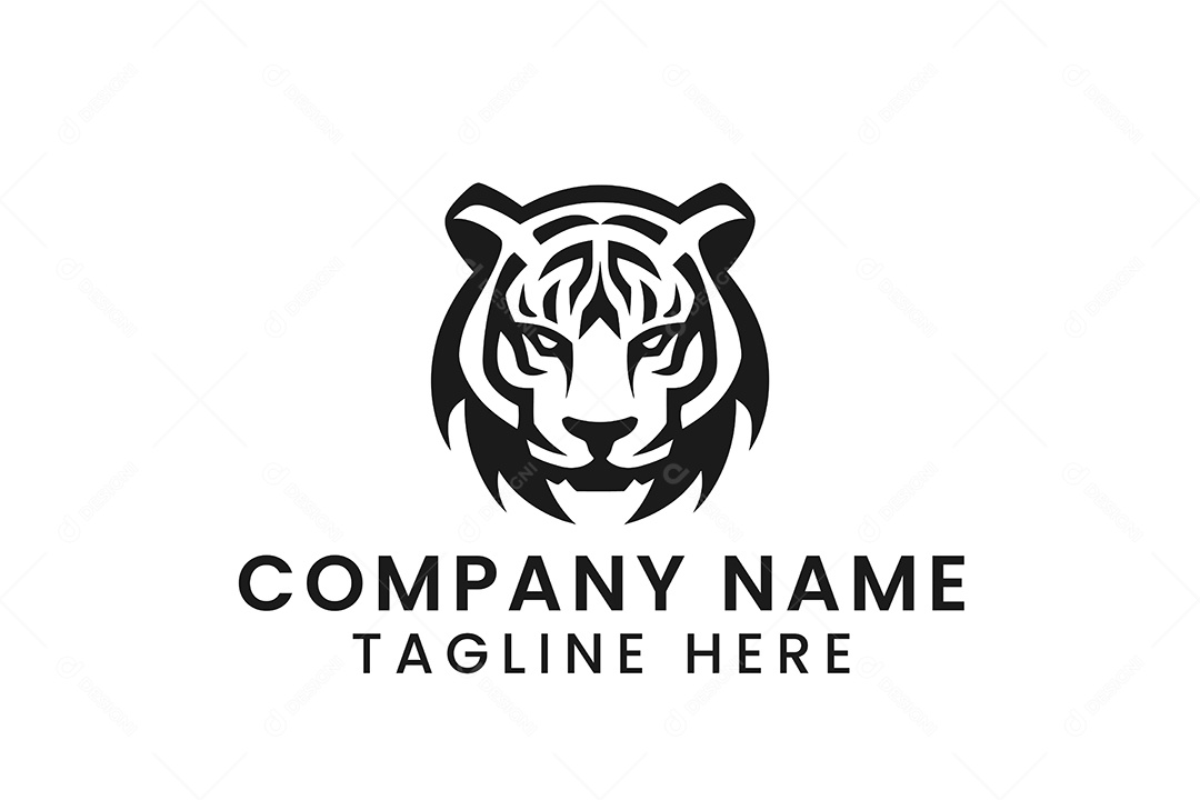 Modelo de Logo de Tigre PNG + AI Editável