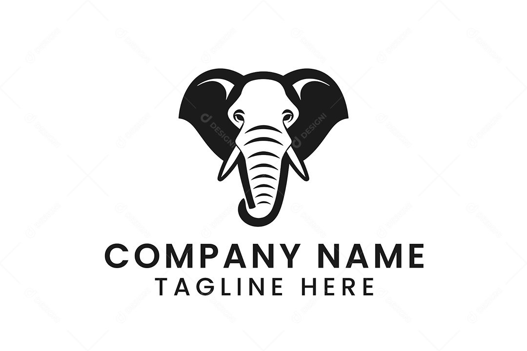 Modelo de Logo de Elefante PNG + AI Editável