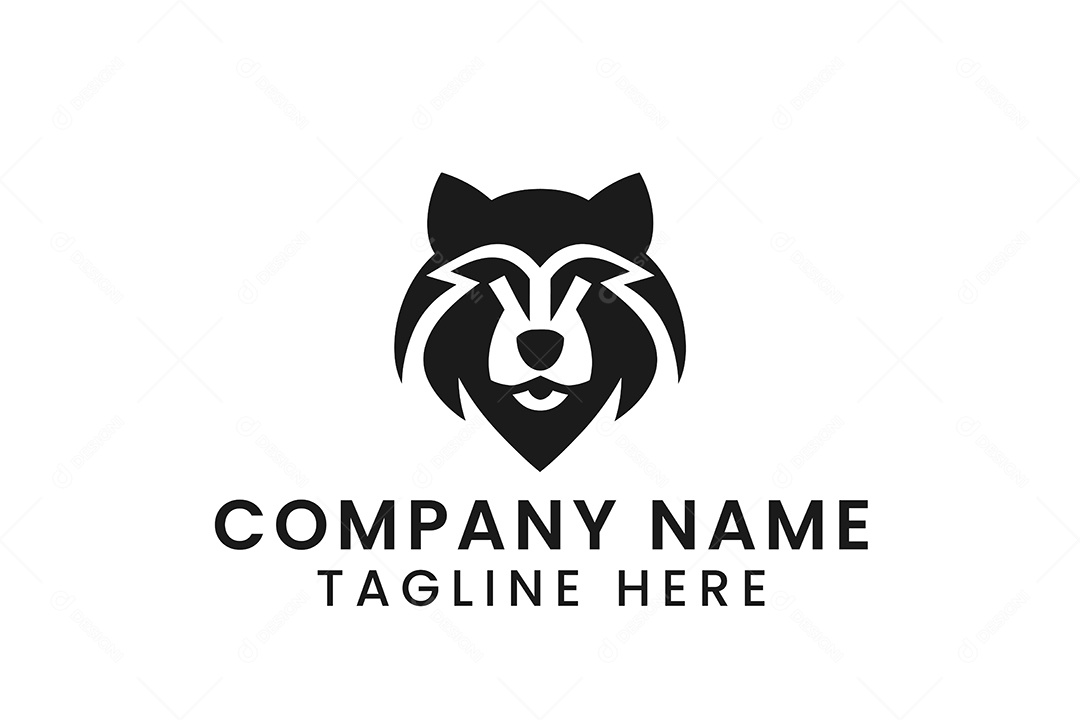 Modelo de Logo de Urso PNG + AI Editável