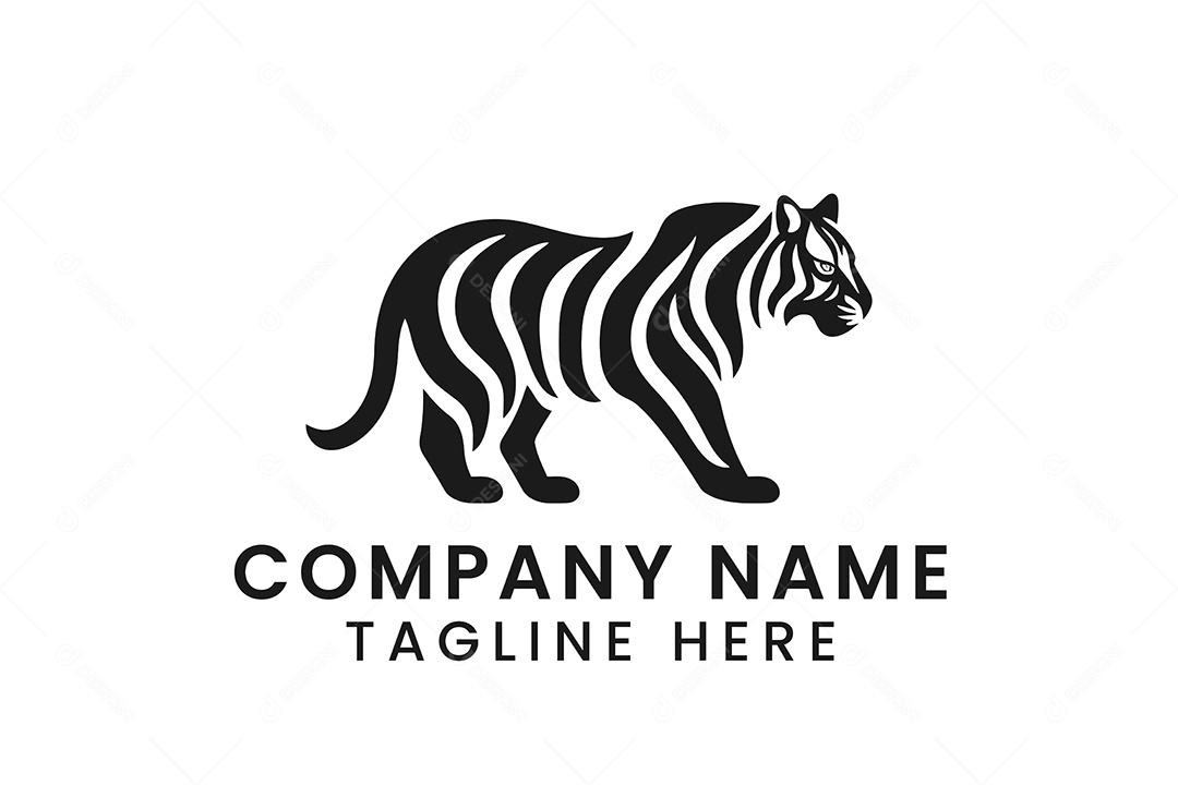 Modelo de Logo de Tigre PNG + AI Editável