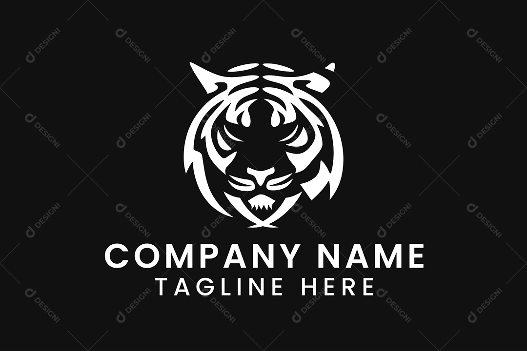 Modelo de Logo de Tigre PNG + AI Editável