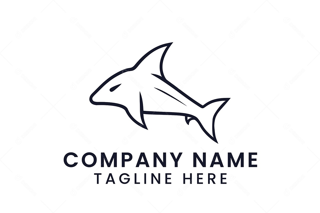 Modelo de Logo de Peixe PNG + AI Editável