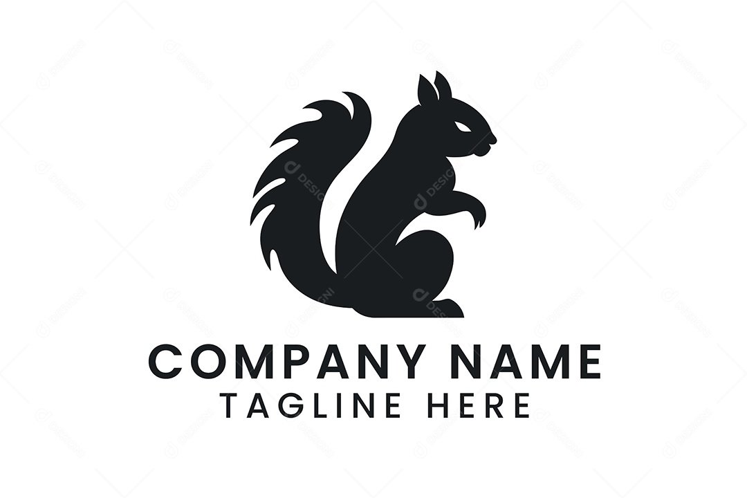 Modelo de Logo de Esquilo PNG + AI Editável