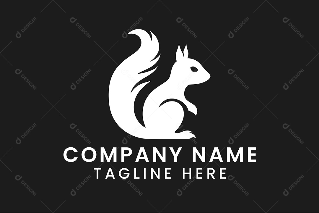 Modelo de Logo de Esquilo PNG + AI Editável