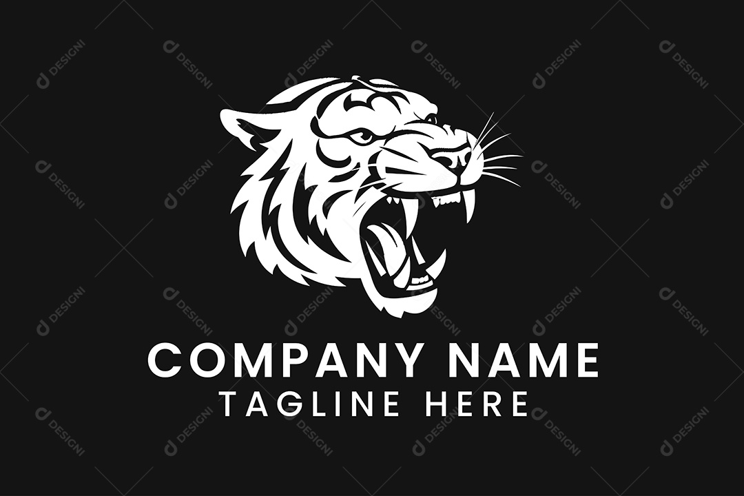 Modelo de Logo de Tigre PNG + AI Editável