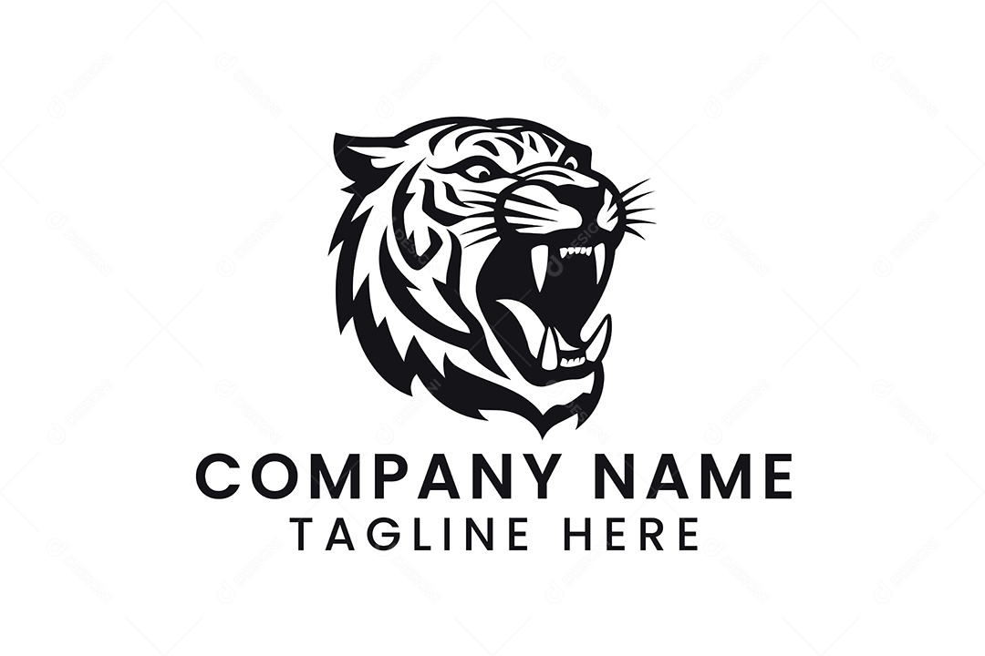 Modelo de Logo de Tigre PNG + AI Editável