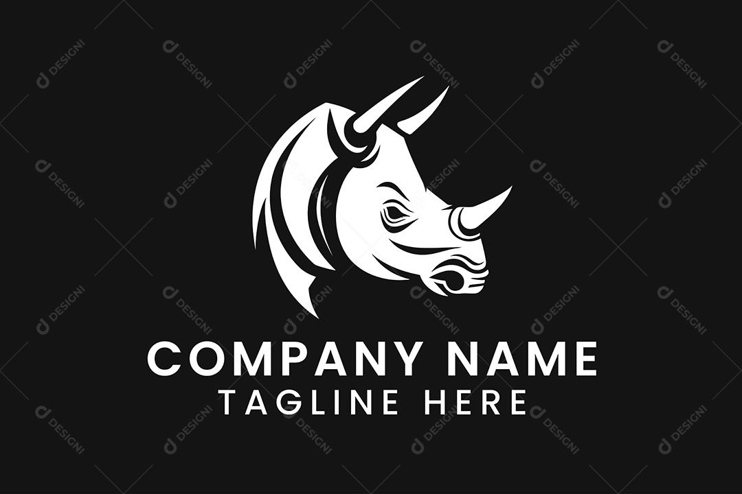 Modelo de Logo de Hipopótamo PNG + AI Editável