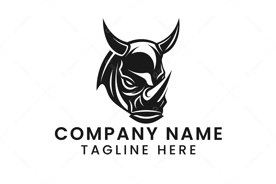 Modelo de Logo de Hipopótamo PNG + AI Editável