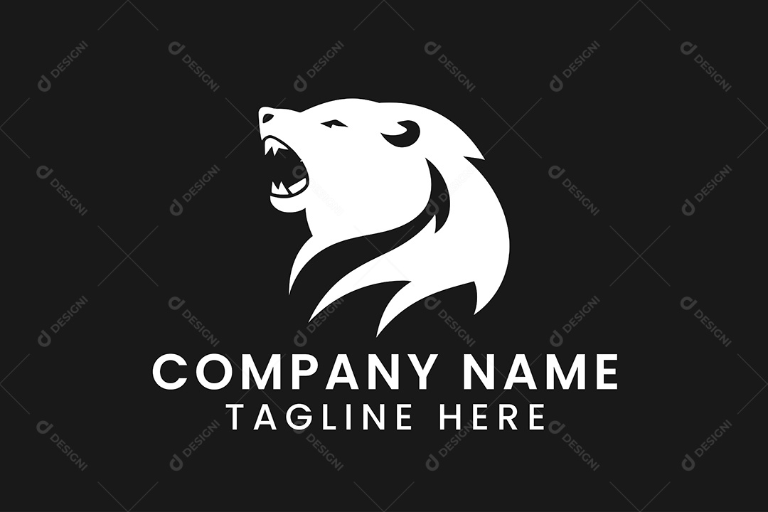 Modelo de Logo de Urso PNG + AI Editável