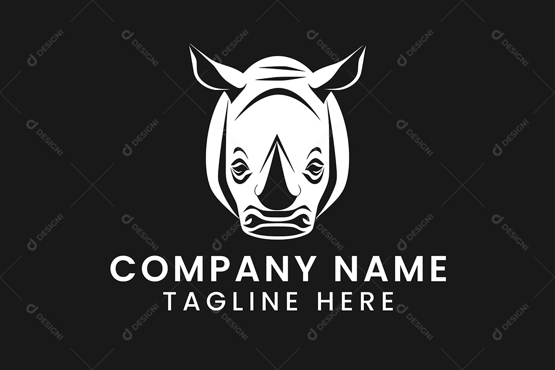 Modelo de Logo de Hipopótamo PNG + AI Editável