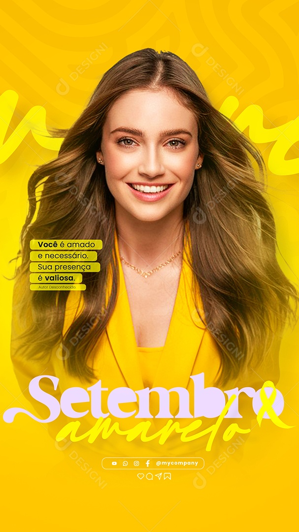 Story Setembro Amarelo Você é Amado e Necessário Social Media PSD Editavel
