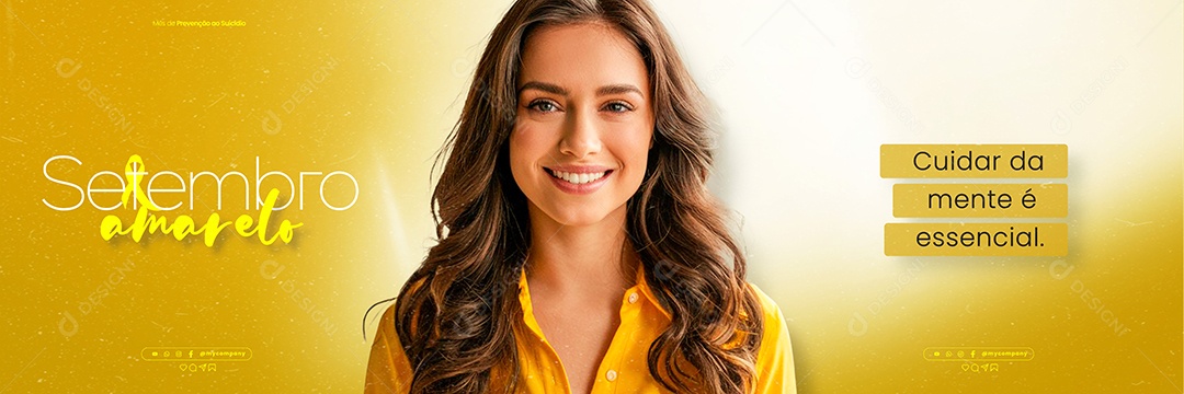 Carrossel Setembro Amarelo Cuidar da Mente é Essencial Social Media PSD Editavel