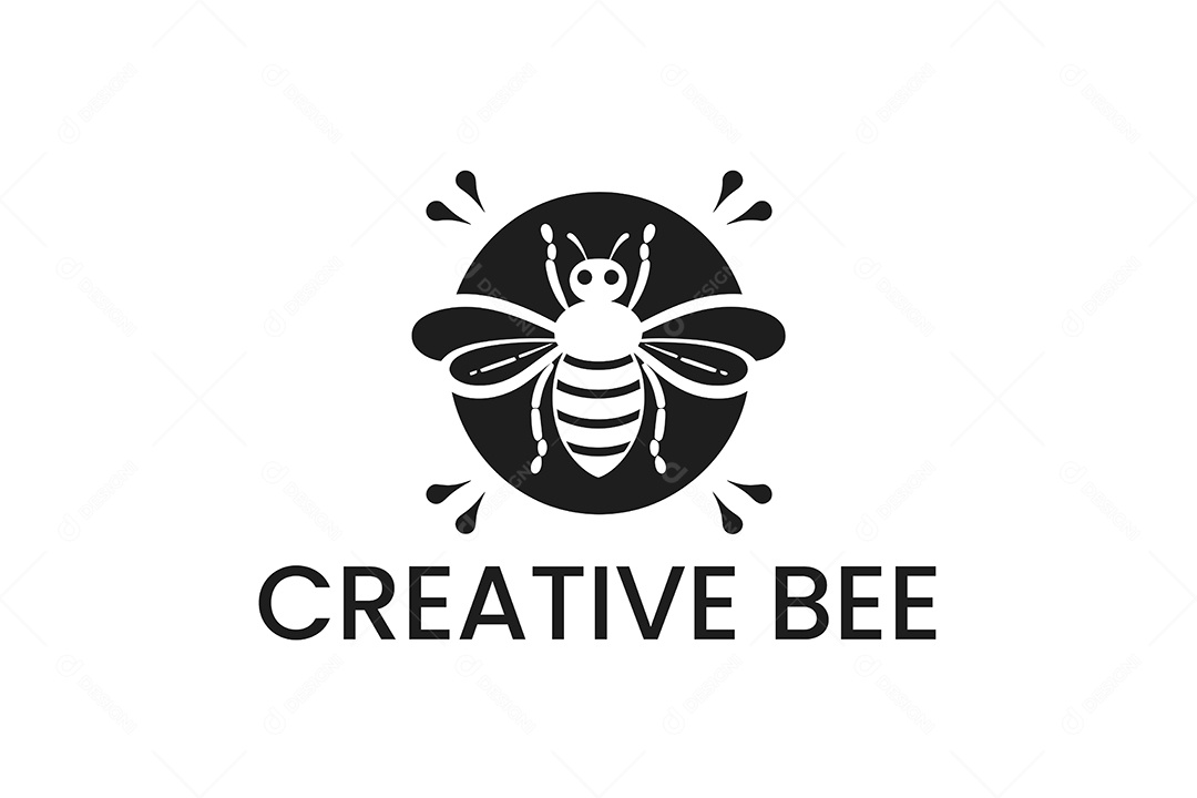Modelo de Logo de Abelha PNG + AI Editável