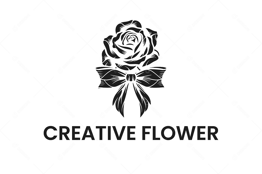 Modelo de Logo de Flor PNG + AI Editável