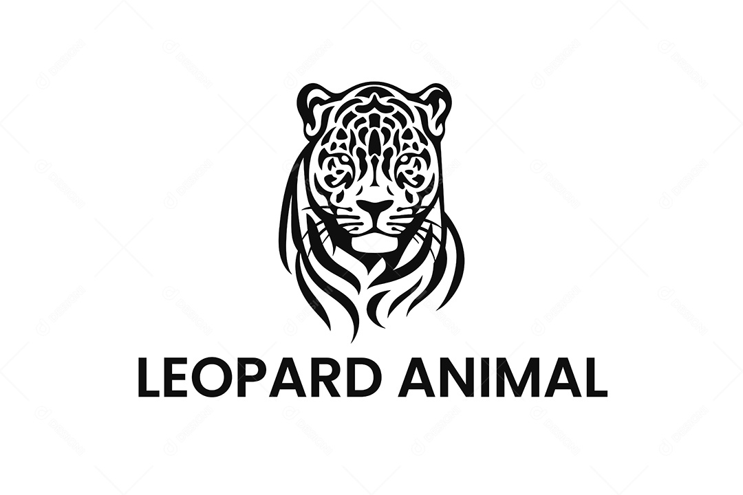 Modelo de Logo de Leopardo PNG + AI Editável