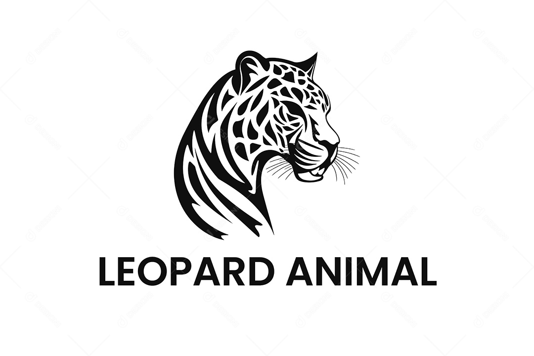 Modelo de Logo de Leopardo PNG + AI Editável