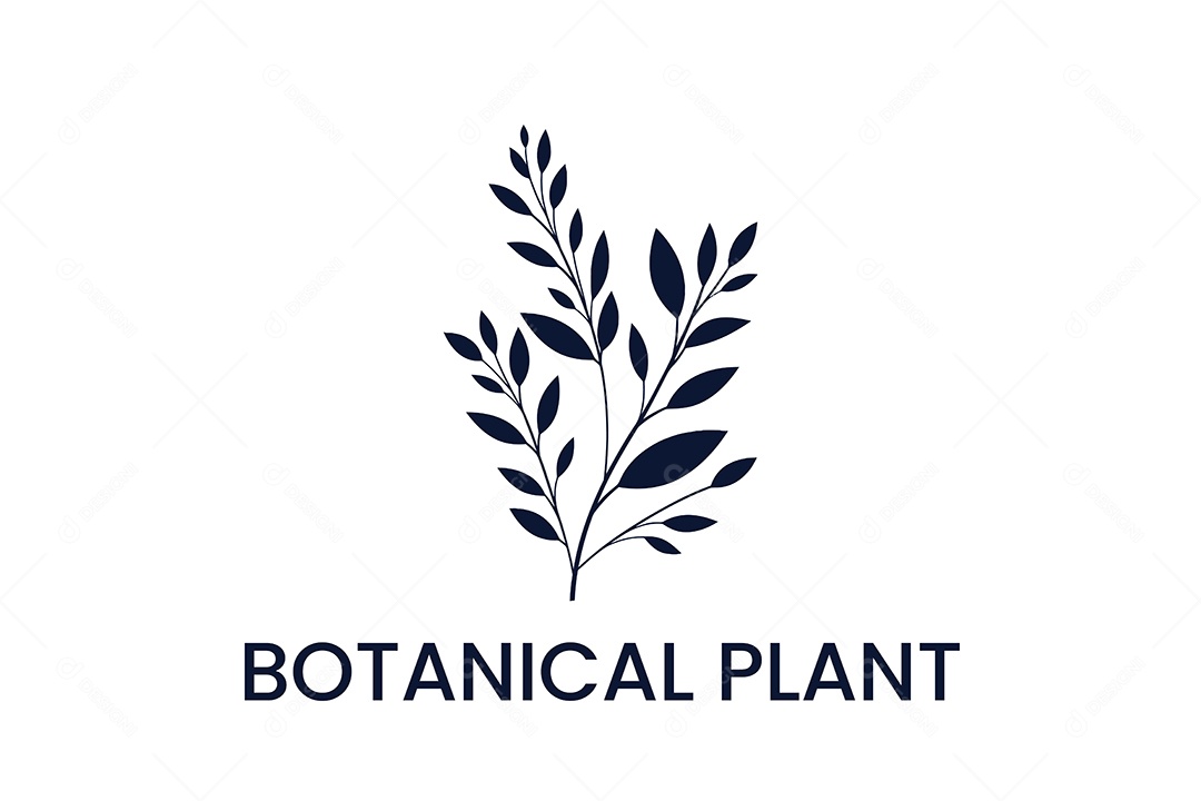 Modelo de Logo Botânico PNG + AI Editável