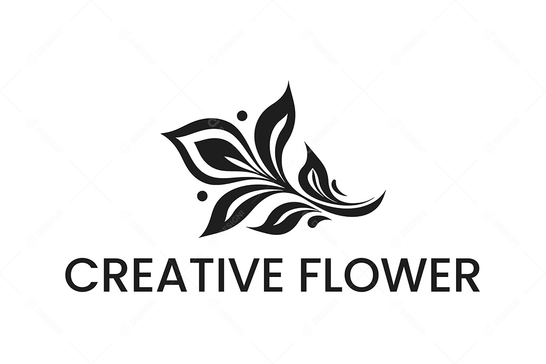 Modelo de Logo de Flor PNG + AI Editável