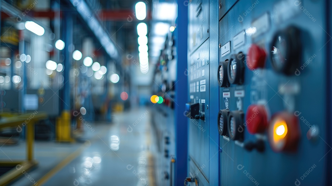 Ilustração de um quadro de distribuição de baixa tensão localizado em uma usina de energia