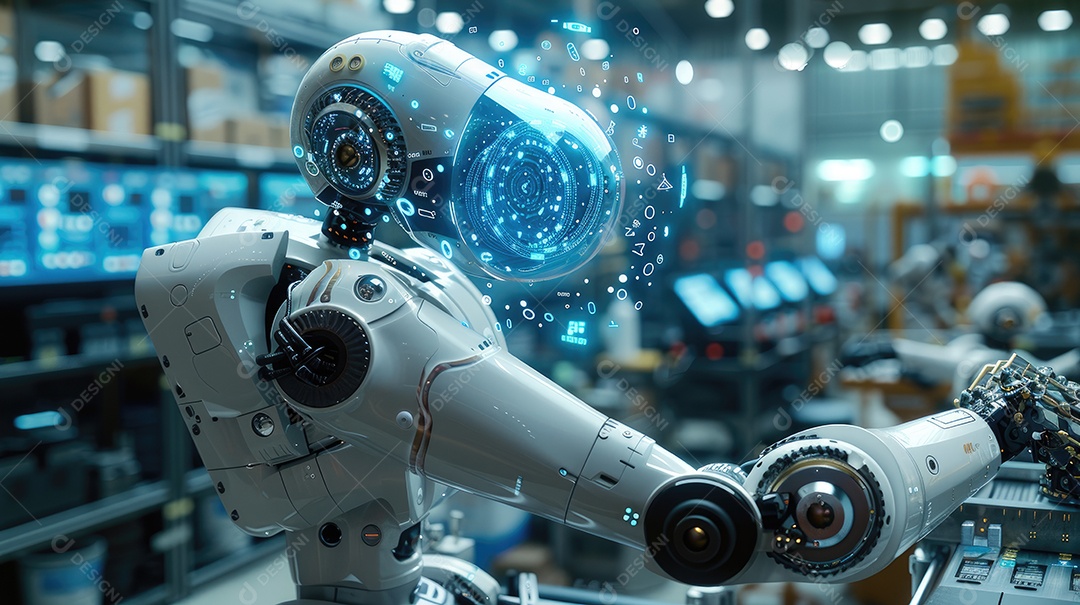 Planejamento estratégico fotografia de robô militar de IA com peça de quebra-cabeça