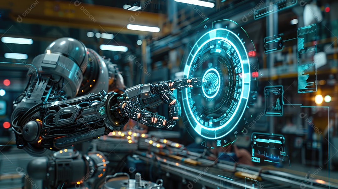 Planejamento estratégico fotografia de robô militar de IA com peça de quebra-cabeça