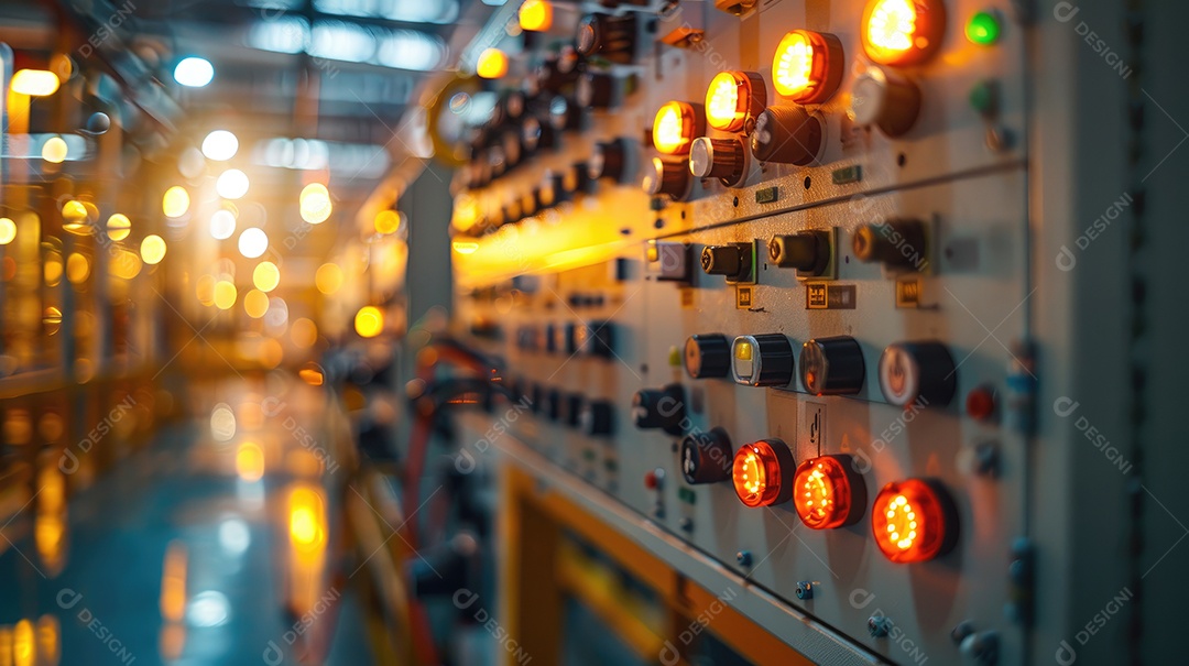 Uma foto macro de um sistema de controle automatizado de refinaria ilustrando o uso da tecnologia na otimização de processos petroquímicos