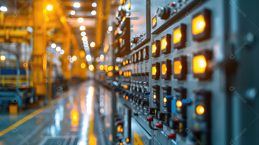 Uma foto macro de um sistema de controle automatizado de refinaria ilustrando o uso da tecnologia na otimização de processos petroquímicos