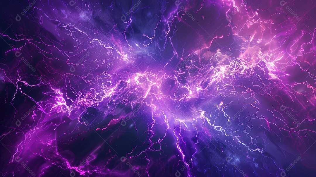 Uma renderização 3D vibrante captura a intensidade de um raio colorido