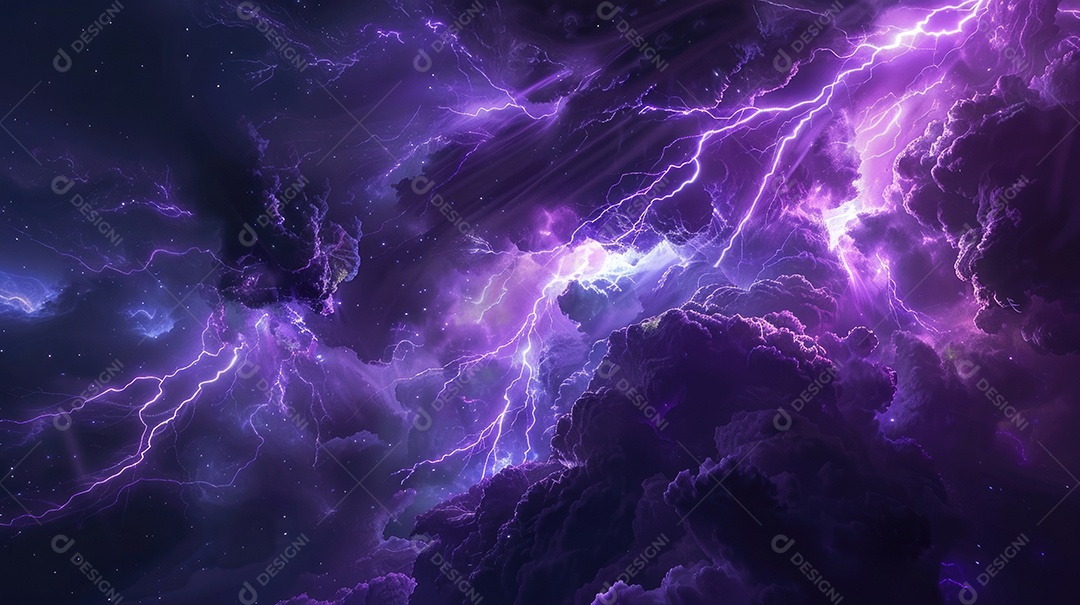 Uma renderização 3D vibrante captura a intensidade de um raio colorido