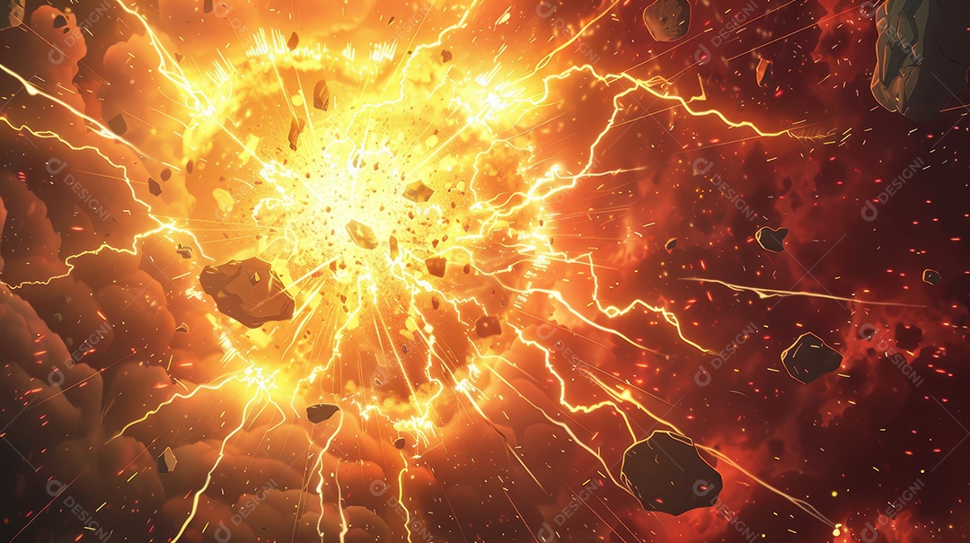 Uma explosão de hipernova brilhante e misteriosa com energia intensa imagem astronômica majestosa do universo galáctico