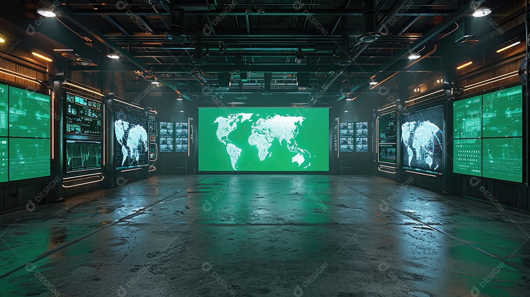 Um estúdio de TV virtual com fundo de tela verde é uma ferramenta versátil que pode ser usada para criar uma ampla gama de efeitos realistas IA